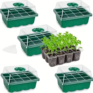 Seed Starter Tray, 5 Counts/set Seed Starter Tray with Adjustable Humidity Dome, Durable Planting Kit for Seed Germination, Includes Plant Labels