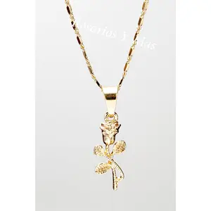 Rose Pendant with Necklace (24K Gold Filled)