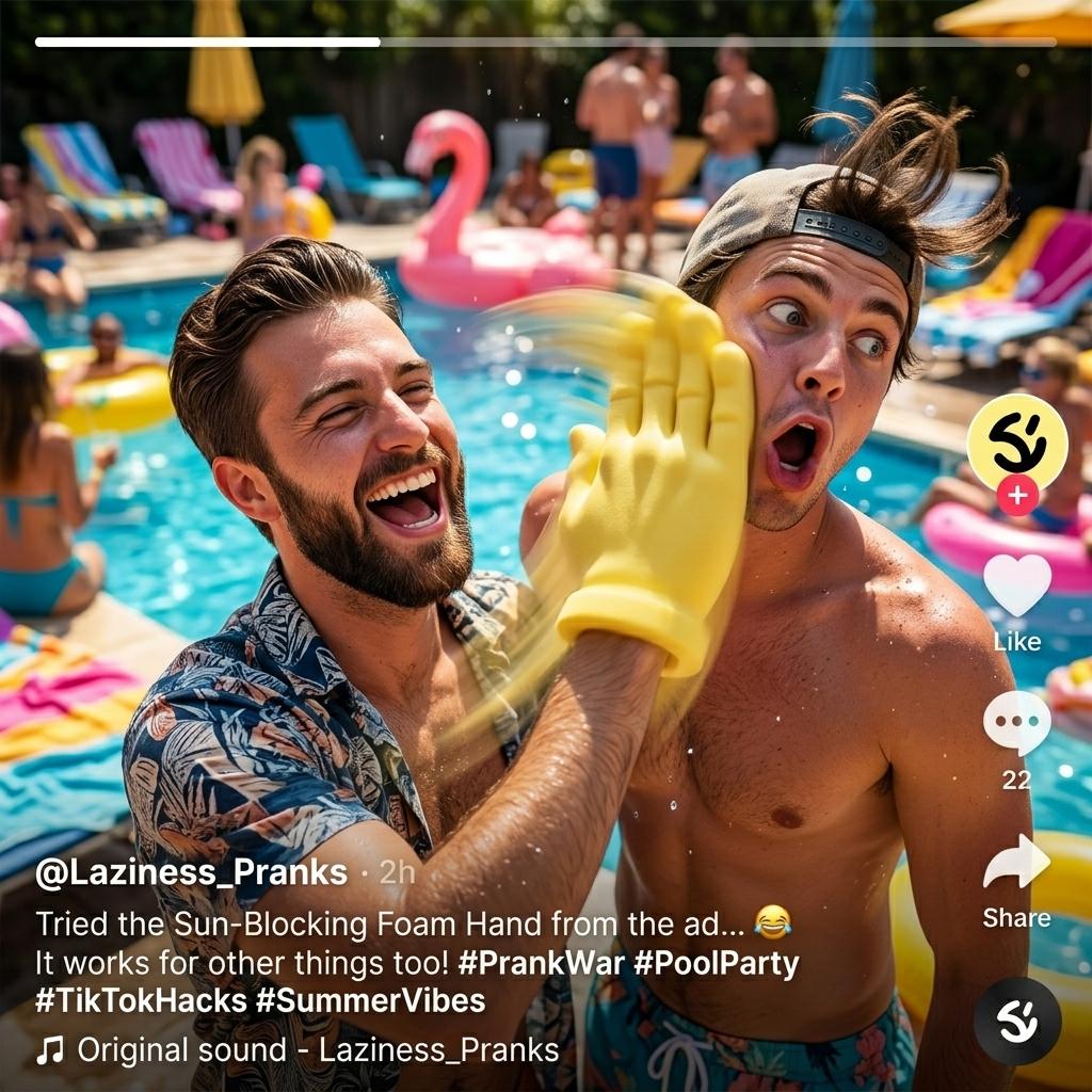 Funny Foam Hand Sun Visor Hat & Silly Straw Glasses Set - "Maximum Laziness" Viral Meme Summer Accessories, Adjustable Novelty Hat for Pool Party, Beach & Gag Gifts Funny Foam Hand Sun Visor Hat & Silly Straw Glasses Set - "Maximum Laziness" Viral Meme Summer Accessories, Adjustable Novelty Hat for Pool Party, Beach & Gag Gifts