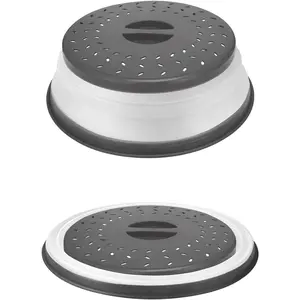 Collapsible Microwave Cover for Food Microwave Splatter Cover Dishwasher Safe,BPA Free,10.5 inch,Gray
