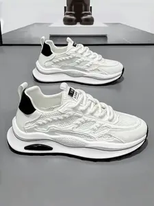 Summer Men's Breathable Mesh Sneakers, New Style Casual Thick Sole Sports Shoes, Trendy Dad Fashion Footwear for Daily Wear, Trendy Walking Sneakers