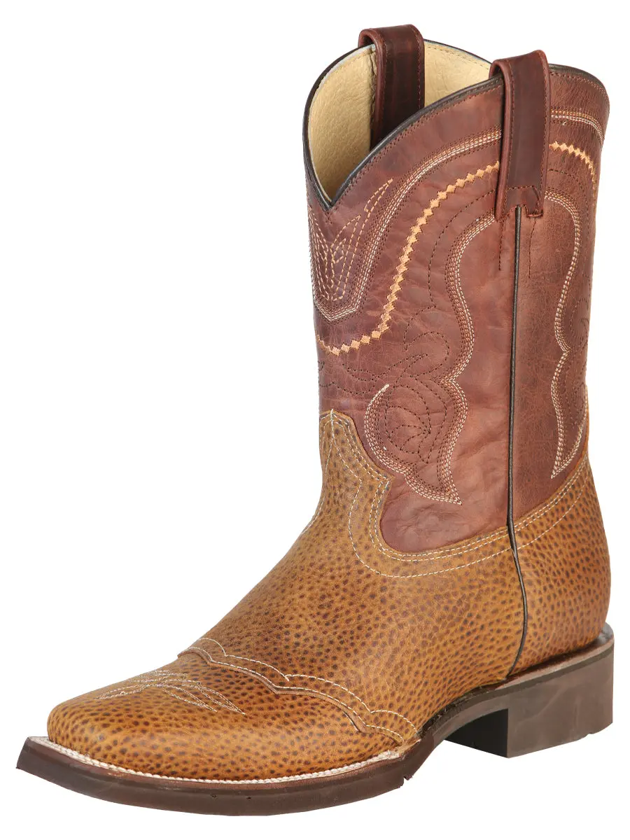 El General Men's Leather Cowboy Boot - Made in Mexico - Crazy Honey 43012
