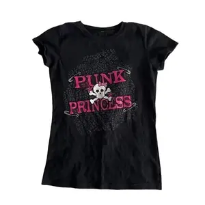 Y2k Baby Tee Women Harajuku T Shirts Gothic Cute Letter Skull Harajuku Streetwear Graphic Slim Tee Kawaii Summer Femme Clothes K-Fashion Baby T-Shirt