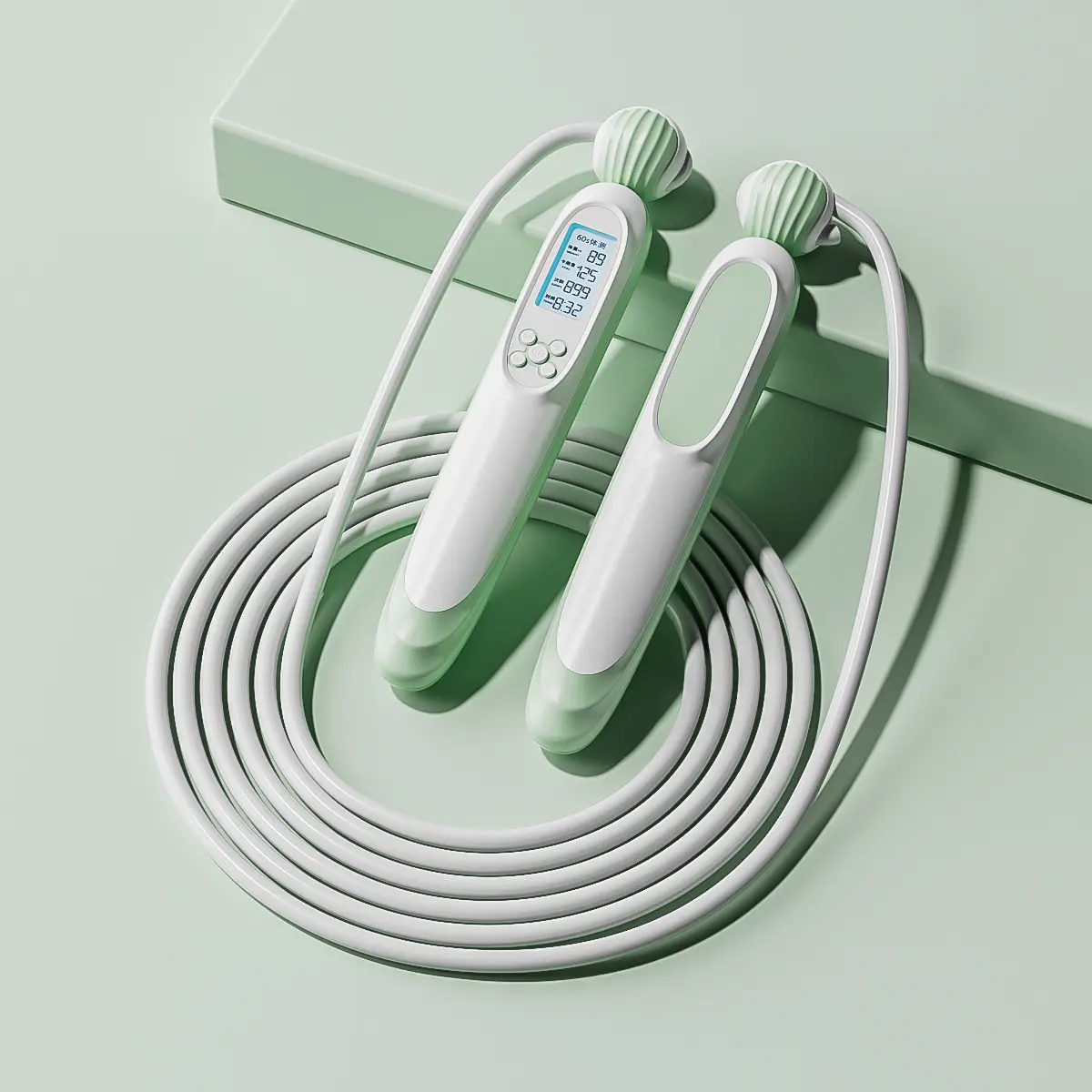 Sky blue-long rope-counting