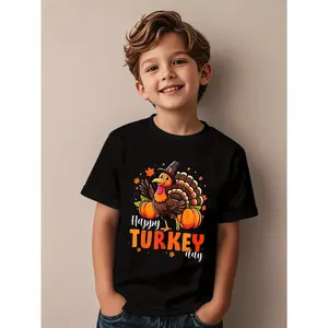 Happy Turkey Day Kids Fall Autumn Thanksgiving T-Shirt kid T shirt