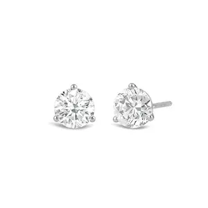 Premium Round Martini Stud Earrings (E/F VS+)