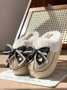 New Fall Winter Indoor Plush Slippers, Warm Thick Sole Anti-Slip, Non Slip, Comfortable Soft Casual Textile Shoes for Home & Dormitory, Thick Bottom Slippers