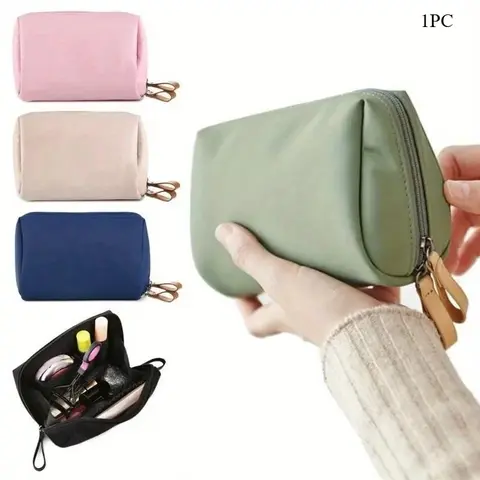 Portable Makeup Bag, Multi-Purpose Small Toiletry Coin Pouch, Beauty Storage Pouch, Travel Cosmetic Organizer Case for Women & Girls