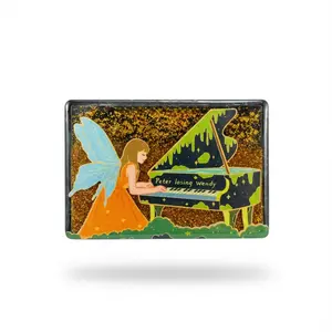 Glitter Liquid Fridge Magnet, 7.5 × 6 cm – Fairy Piano Art Design, Sparkling Floating Effect, Cute Decorative Magnet for Fridge & Locker