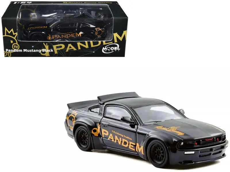 Model Model 1:64 Pandem Mustang Black Diecast Model Car