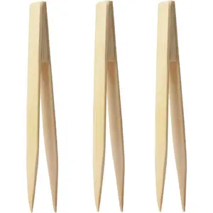 Bamboo Tweezers Anti Static 5.9" (Packs of 3) for Art, Craft, Gold Leaf Sheet, Gold Flake, Foil, Reptile Feeding Tongs