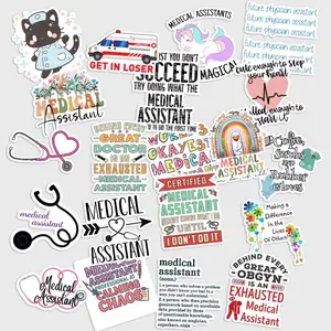 Sticker Pack 20 Medical Assistant Vinyl Sticker, Healthcare Support Waterproof Decal