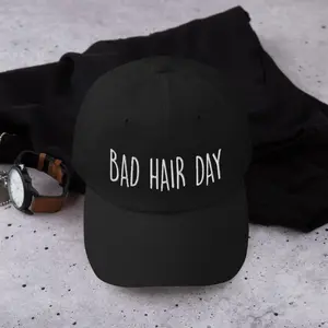 Bad Hair Day Hat, Minimalist Embroidered Cap, Everyday Casual Baseball Hat, Funny Simple Quote Cap, Unisex Streetwear Gift, Soft Cotton Blend, Breathable Comfort, Retro Styles, Bring Back the Classics