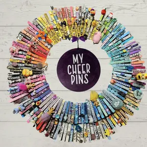 Extra Large Metal Wall Hanging Cheer Pin Holder - XL 18" Circle - Cheerleader - Cheer Comp - Cheer Pins