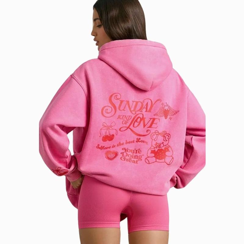 Adult & Youth Soft Cotton Oversized Hoodie in Hot Pink Palm Puff, Casual Streetwear Pullover Outfit Merch Gift for Fan