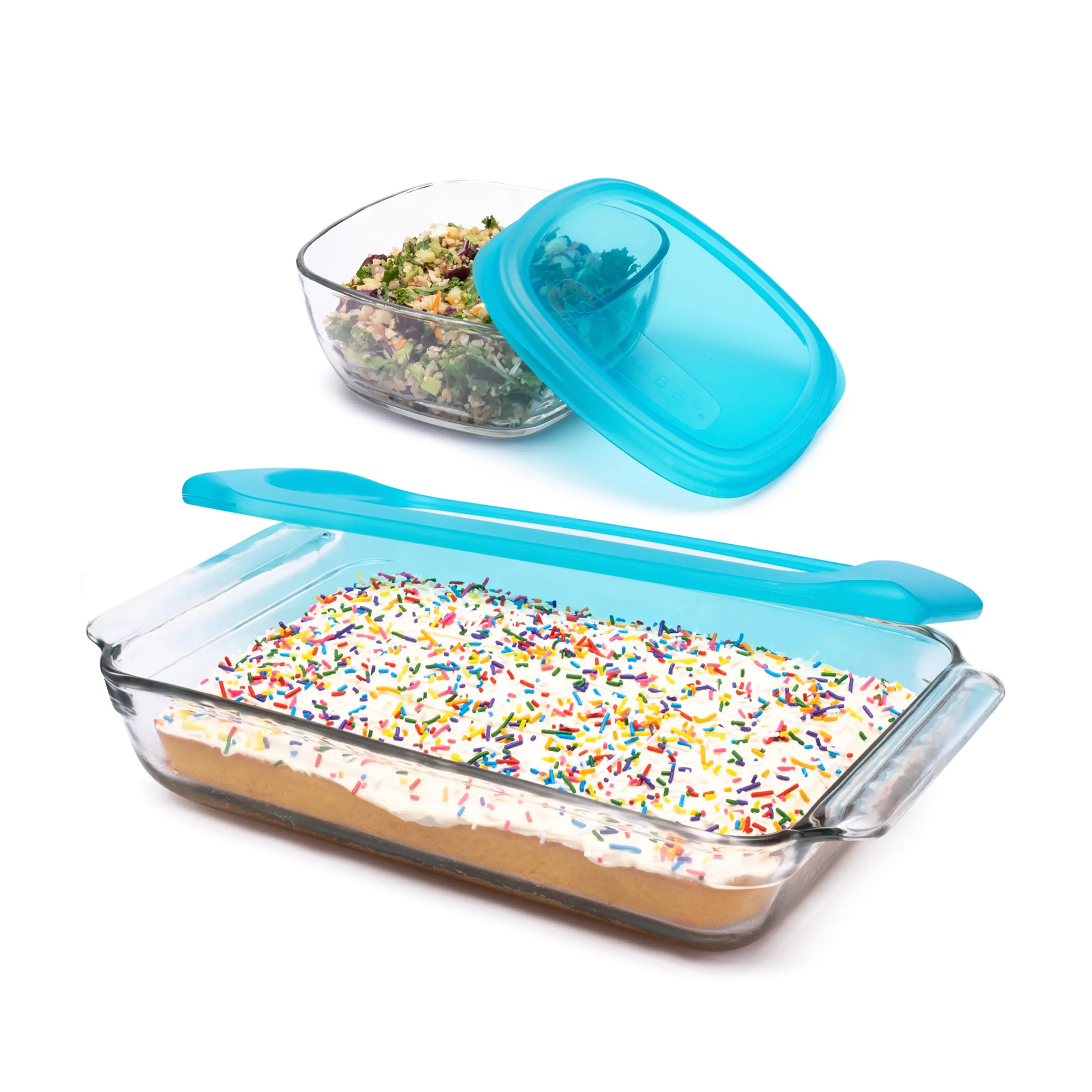 Libbey Baker’s Premium 4 Piece Glass Baking Dish Set, Multipurpose, Space Saving Casserole Dish with Lid Set, Baking Glassware for Potlucks, Leftovers