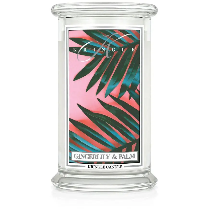 Gingerlily & Palm Large 2-Wick Scented Candle Jar - Decorative, Fragrant Candle with Natural Ingredients