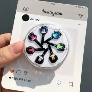 Bomb Lightstick Wheel Phone Grip Kpop Inspired Multicolor Concert Edition Phone Holder Stand For iPhone Samsung Cute Fan Gift Accessory
