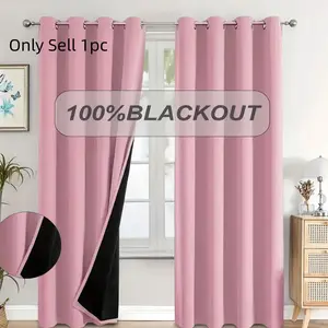 1pc Elegant 100%Blackout Curtain, Ideal Home & Office Decor, Modern Minimalist Style, Perfect for Any Space, High-Quality Drapes
