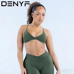 BreezeactiveTerraventureshop Seamless Yoga Sports Bra  Full Matte Finish, Built-in Pads, Twisted Strap Racerback Fitness Top