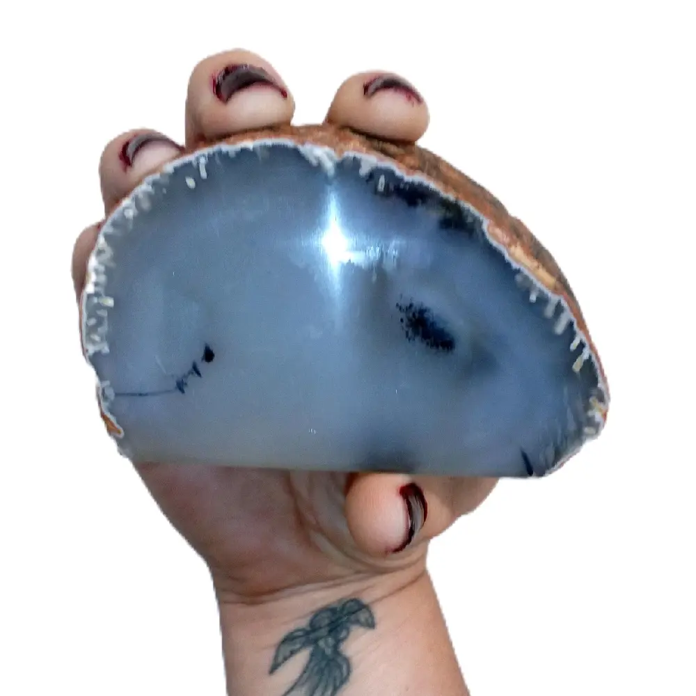 Natural Agate Half Polished Slab from Brazil
