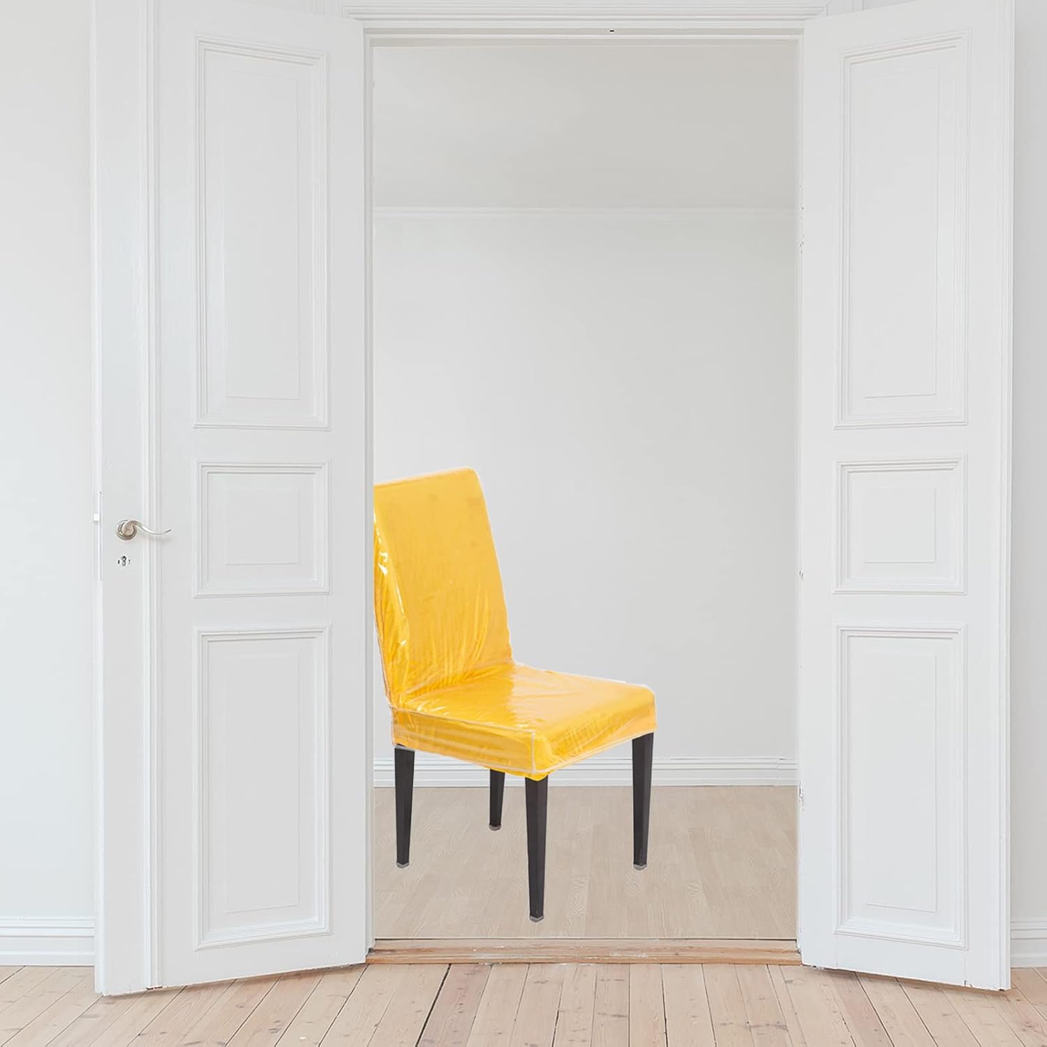 21x20 Inch Plastic Dining Chair Cover, Protector Seat Chair Free from Cat and Dog Scratches, Stains, Easy Clean Clear Vinyl Protectors (6 Pack)