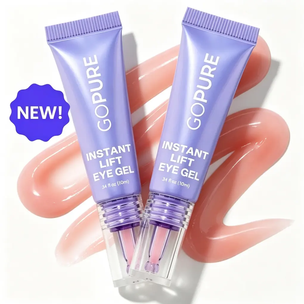 2 Bottles GOPURE INSTANT LIFT UNDER EYE GEL 10ML, Dermatologist Approved Collagen Peptide Eye Serum, Instant Depuff & Skin Tightening Treatment To Smooth Crow’s Feet, Reduce Eye Bags For Mature Anti-Aging Skin
