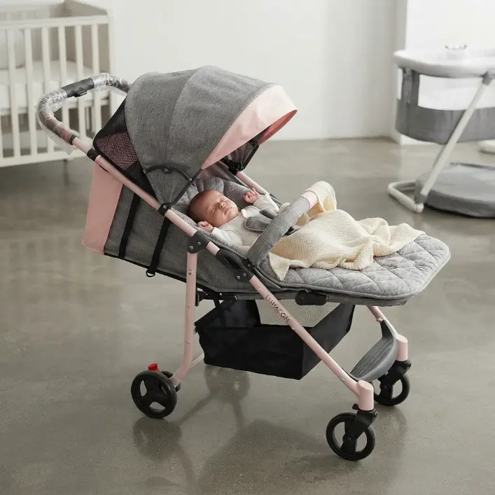 Baby Travel Stroller with 1-Hand Folding, Sunshade, Under-Seat Storage Basket - Compact, Quick-Folding for Toddlers