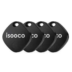 ISOOCO 4-Pack Apple Findmy Item Finder IP67 Waterproof Bluetooth Tracker Global Positioning GPS Tracking Tag Only IOS for Ipad iPhone 15 16 17 Pets Tracke