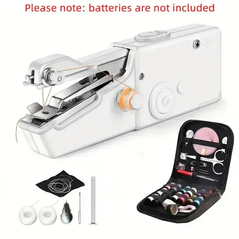 Handheld Electric Mini Sewing Machine Set, Beginner Sewing Machine, Portable and Lightweight Design, Perfect for DIY Projects, No Batteries Required, Electronic Sewing Machine