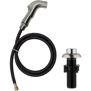 Kitchen Sink Sprayer Replacement, Universal Side Sprayer with Hose and Holder, Pull Out  , Brushed Nickel
