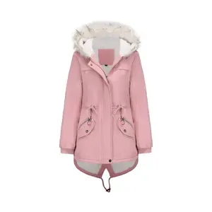 Women's Winter Coats Warm Sherpa Fleece Long Back Jacket Thicken Parka with Hood Waterproof Windproof Lightweight Parka