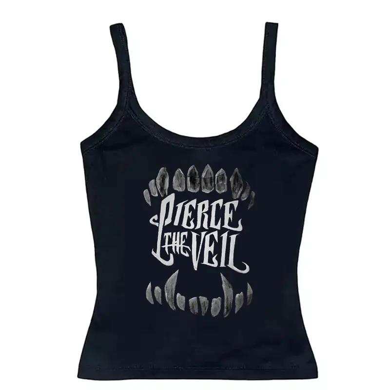 Misfits Skull Camisole Top – Goth Punk Rock Band Tank Top, Y2K Emo