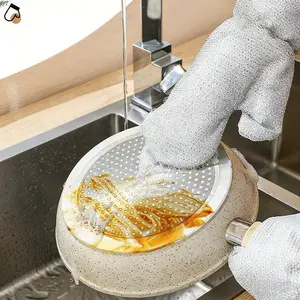 Multifunctional Wire Dishwashing Gloves,Steel Wire Insulated Waterproof and Guards Kitchen Cleaning Gloves for Scrubs & Cleans Dishes,Sinks,Counters,Stove Tops,Easy Rinsing