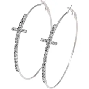 Rhinestone Hoop Earrings for Women  Plated Hoop Earrings Large  Hoop Earrings