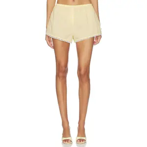 Good American Poplin Pull On Boxer Shorts in Butterbeam Stripe