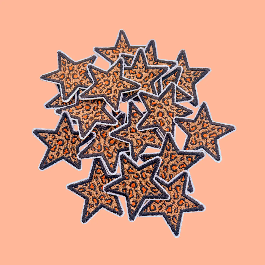 Star Leopard Iron-On Patch