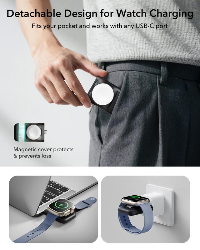 ESR for 3-in-1 Charging Station, Qi2.2 Certified 25W MagSafe Charger Stand with CryoBoost, Phone-Cooling Fast Charging Station, for iPhone 17/16/15/14/13/12, AirPods, Apple Watch