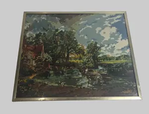 Vtg. Landscape Needlepoint