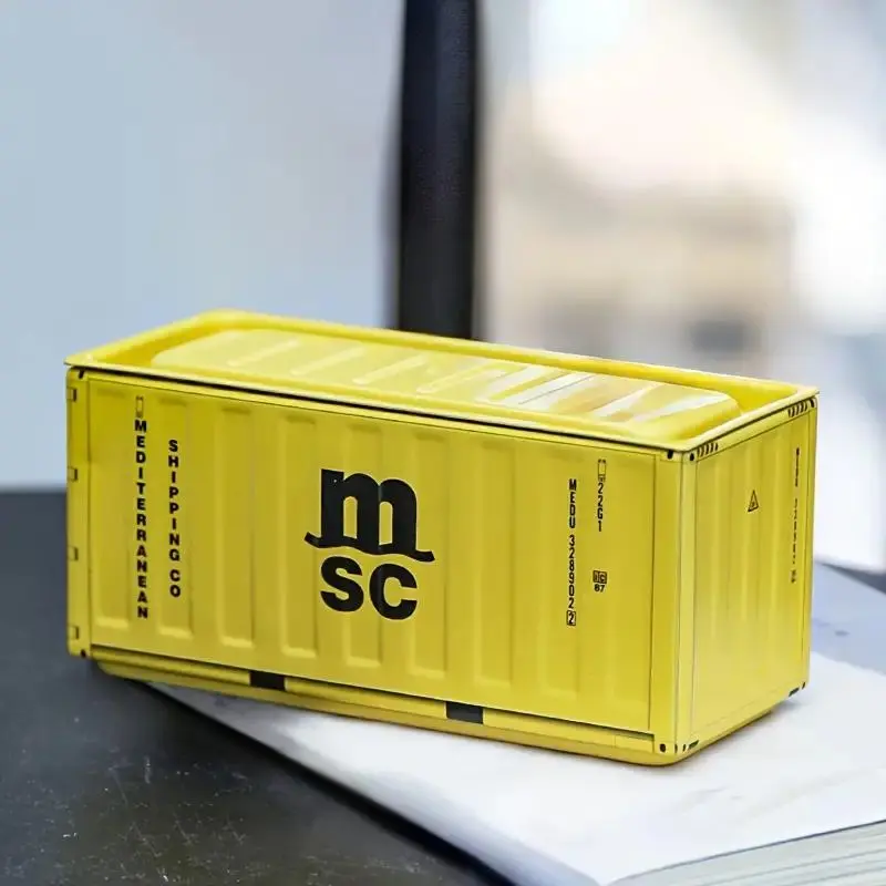 Mini Cargo Container Model Display Piece, Compact Desktop Storage Box for Office Supplies, Perfect Home and Office Decoration, Desk Organizer Tidy, Desk Accessories