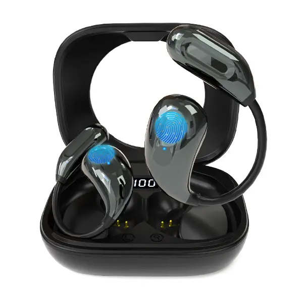 XHJ Open Earbuds,V5.4 Headphones, Waterproof Design, Fast Charging,35Hrs Playtime, HIFI Sound Quality Music Earbuds for Language Learning Travel Sports Audio Electronic