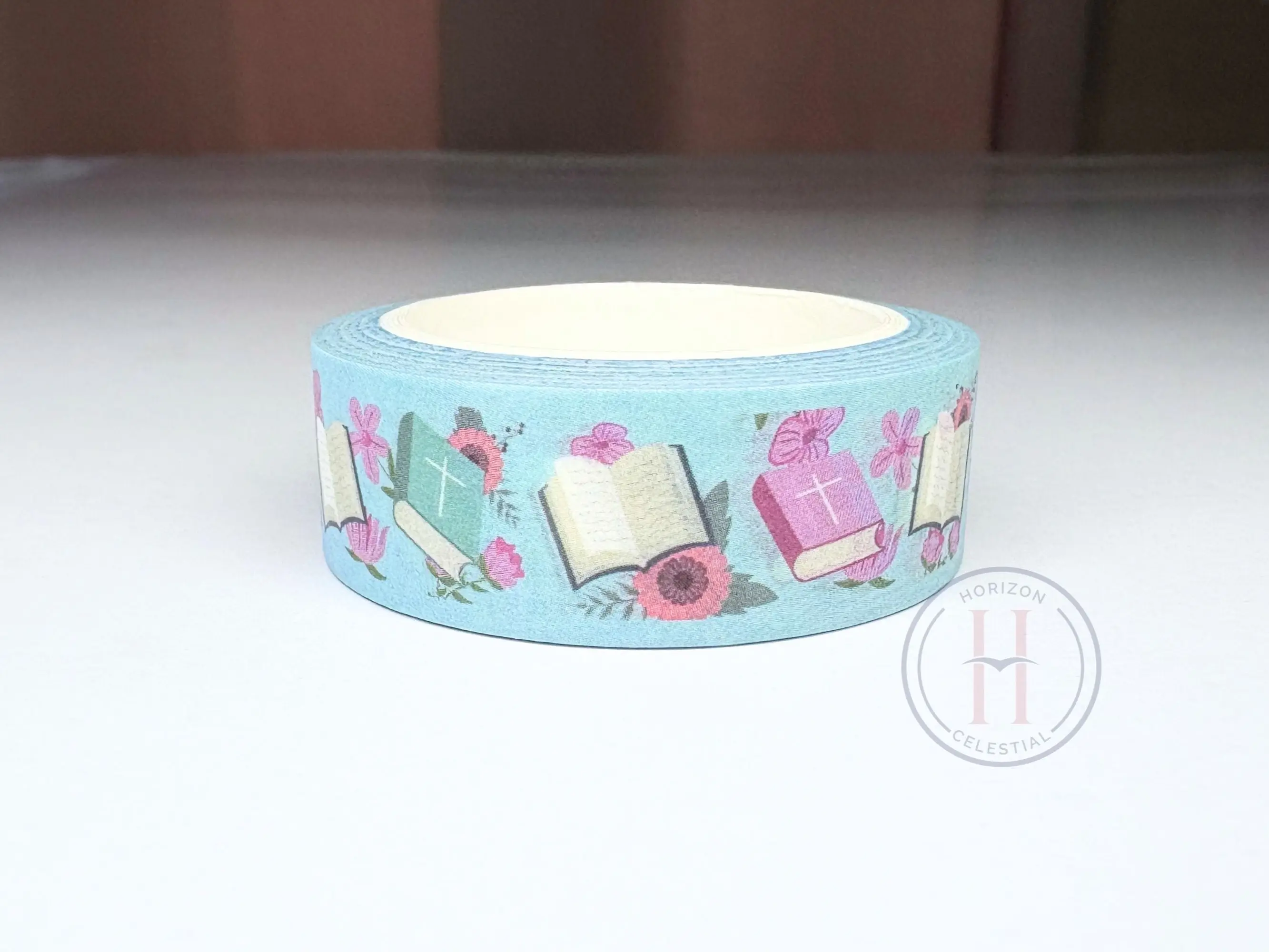 Blue Floral Bibles Washi Tape: Christian Planner Scrapbook Tape (15mmx10m)