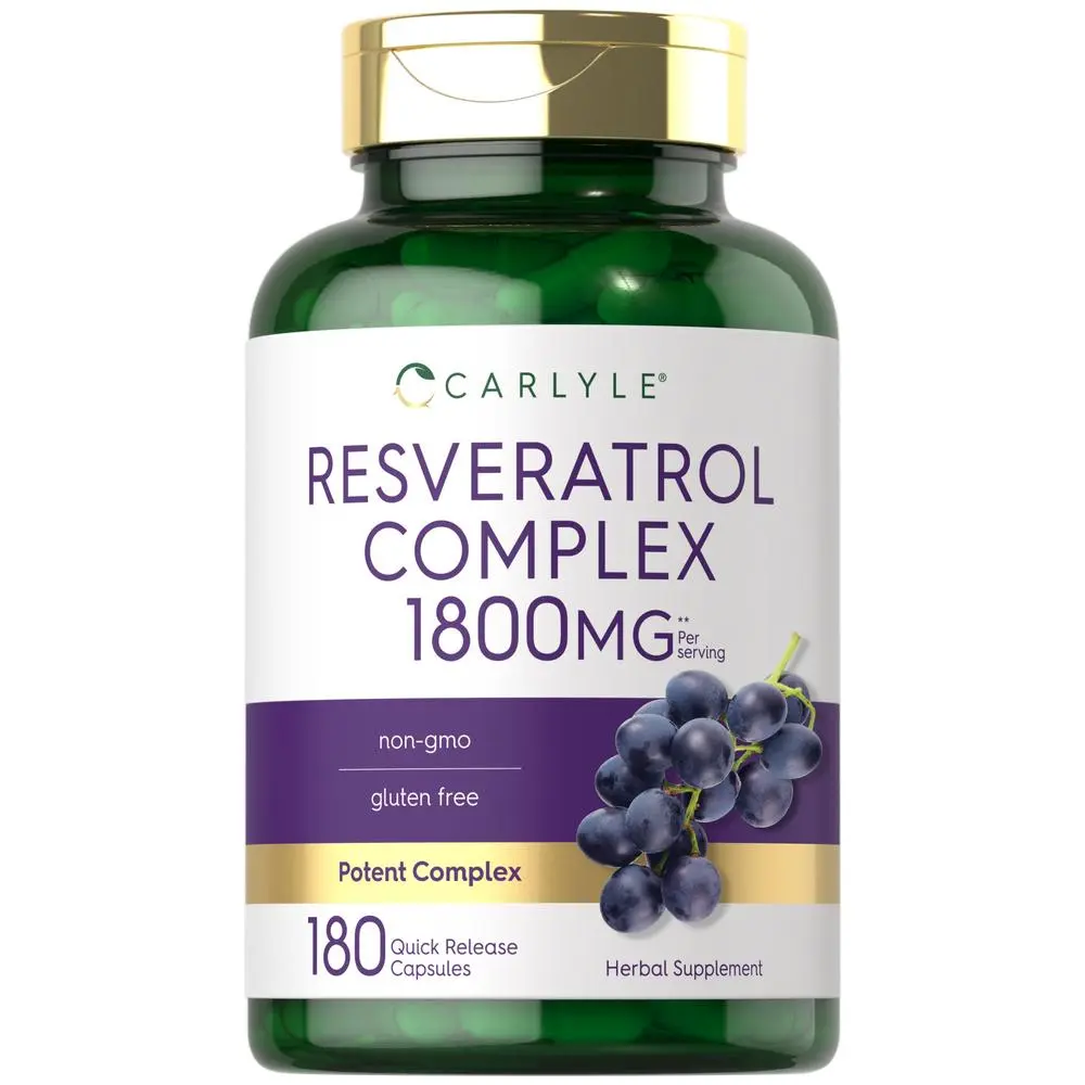 Carlyle Resveratrol Supplement 1800mg - 180 Capsules - Non-GMO & Gluten Free - Potent Complex Carlyle Resveratrol Supplement 1800mg - 180 Capsules - Non-GMO & Gluten Free - Potent Complex