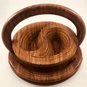 Housewarming gift basket / mother’s gift basket / foldable basket / kitchen counter basket / kitchen island decor / wooden trivet