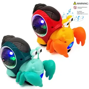 Electric Cartoon Crab Toy with LED Lights and Music, Sensory Fun Gift for Kids and Parents, Interactive Multi-Function Hermit Crab Experience,Baby Boys Stuff
