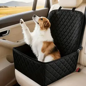 Thick Diamond Stitched Pet Car Mat + Adjustable Safety Leash Set, Non-Slip Universal Seat Pad, Fits Sedan/suv/mpv, Comfortable & Safe