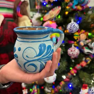 Traditional Mexican caffe mugs taza jarrito de barro regalo a papa