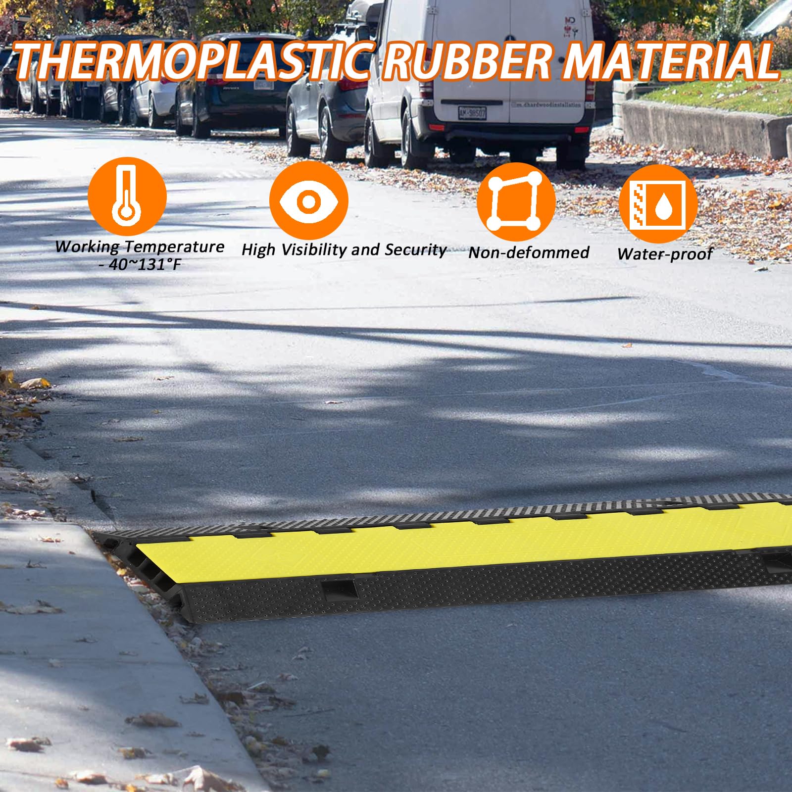 【GARVEE】Heavy Duty Rubber Cable Protector Ramps with Multiple Channels, Load Capacity up to 28000 lbs, Suitable for Driveway, Indoor and Outdoor Use, Protects Wires, Cables, and Hoses, Available in 1 or 3 Pack Options 【GARVEE】Heavy Duty Rubber Cable Protector Ramps with Multiple Channels, Load Capacity up to 28000 lbs, Suitable for Driveway, Indoor and Outdoor Use, Protects Wires, Cables, and Hoses, Available in 1 or 3 Pack Options