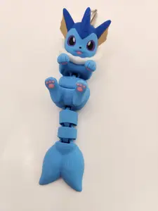 Flexi Vaporeon keychain charm (3d printed)