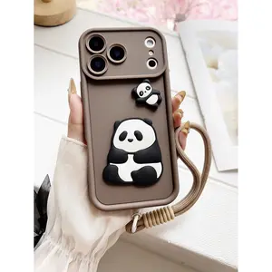 Phone Case - A Premium Emery Phone Case with a Enormous Panda And a Red Panda Design, with a Portable Lanyard, Suitable for Apple 11, 12, 13, 14, 15, 16, 17, Samsung A51, A52, A53, A54, A55, A56 S20 S21 S23.S24S25, A31, A32, A33